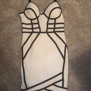 White and black dress